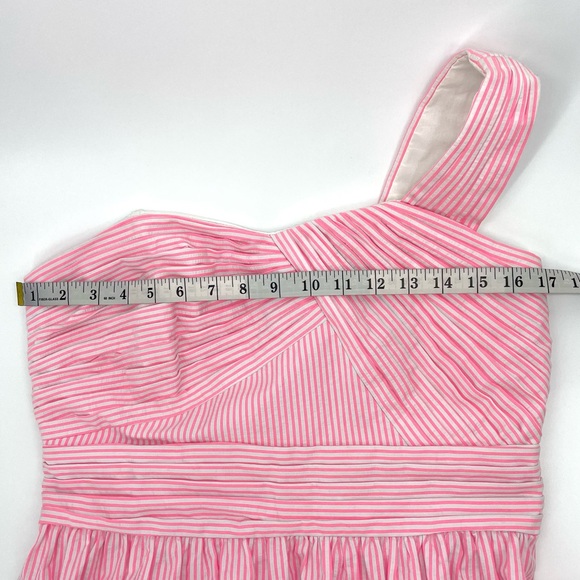 🎀HP🎀 Lilly Pulitzer ADDISON SEERSUCKER one shoulder pink white DRESS 8 NWT - Picture 14 of 16